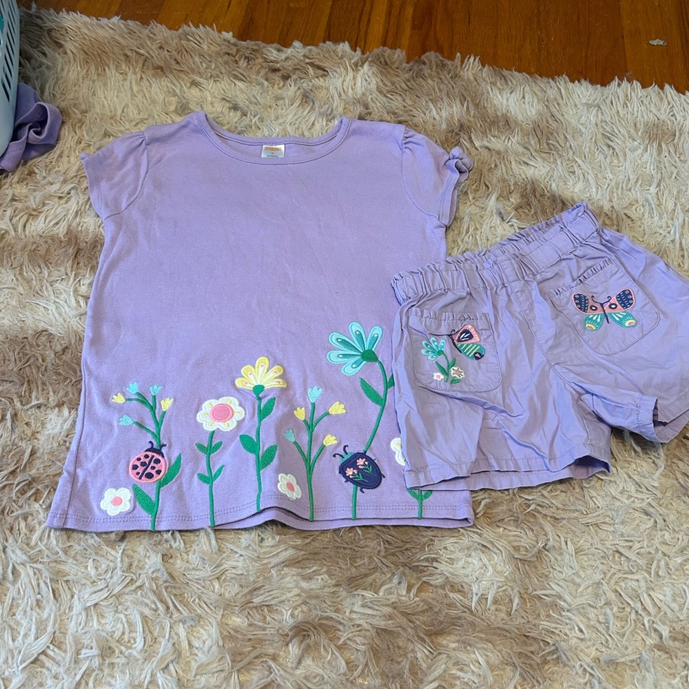 Kids Purple  Set with Floral Design